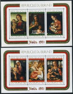 Burundi 1971, Christmas 2 s/s, MNH