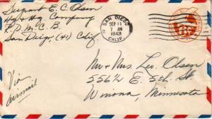 United States, Military, California, Airmail, Postal Stationery, U.S. Marine ...