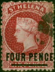 St Helena 1868 4d Carmine SG14 Type B Fine Used (2)