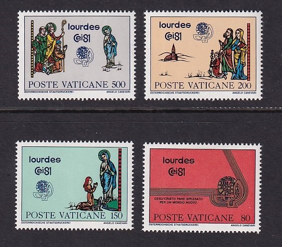 Vatican City   #687-690   MNH   1981  congress Lourdes  pilgrims