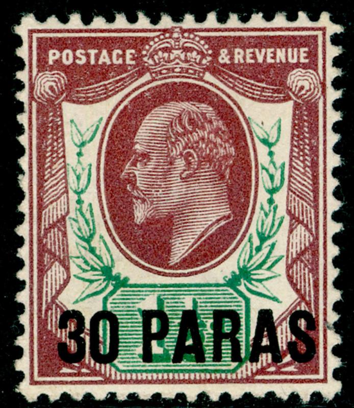 BRITISH LEVANT SG29, 30pa on 1½d reddish purple & bright green, M MINT.