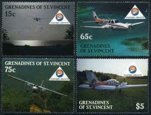 St Vincent Gren 591-594,MNH.Michel 582-585. Tourism 1988.Aircraft.