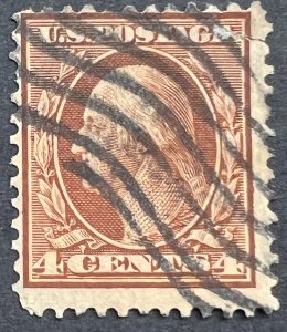 Scott#: 334 - George Washington 4¢ 1908 BPE used single stamp - Lot B7