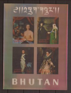 1970 Bhutan - Sc109Ch - MNH VF - Souvenir Sheet-Art-Clouet/van Eyck/David/Rubens