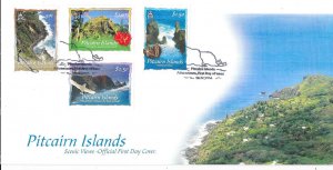 Pitcairn Islands #595-598  Scenic Views on cover  (FDC)  CV $12.50