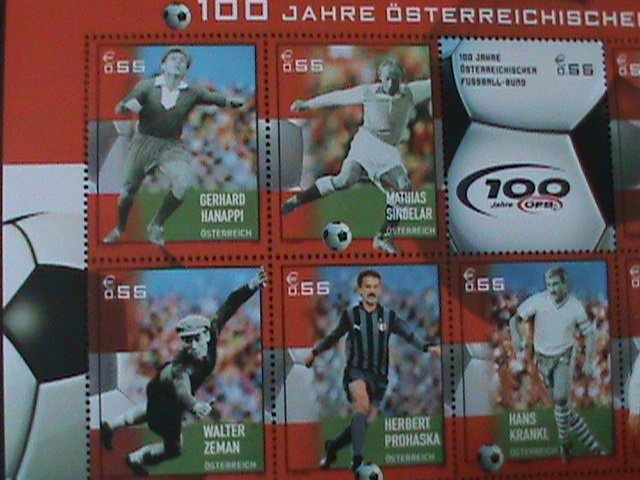 AUSTRIA-2004-SC#2948-CENTENARY OF AUSTRIAN SOCCER ASSOCIATION-MNH SHEET VF