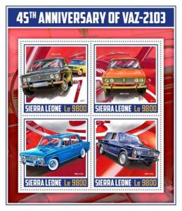 Sierra Leone - 2017 VAZ-2103 Car - 4 Stamp Sheet - SRL171020a