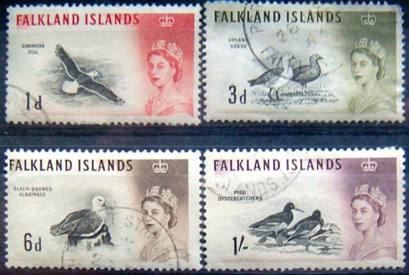 FALKLAND ISLANDS 1960 1d,3d,6d,1sh Birds Used