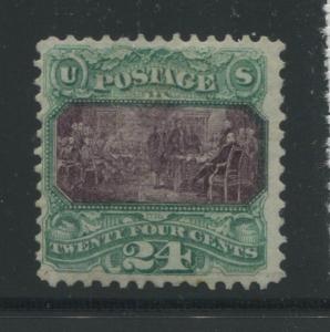 1874 US Stamp #120 24c Mint Regummed Hinged Catalogue Value $1700 Certified