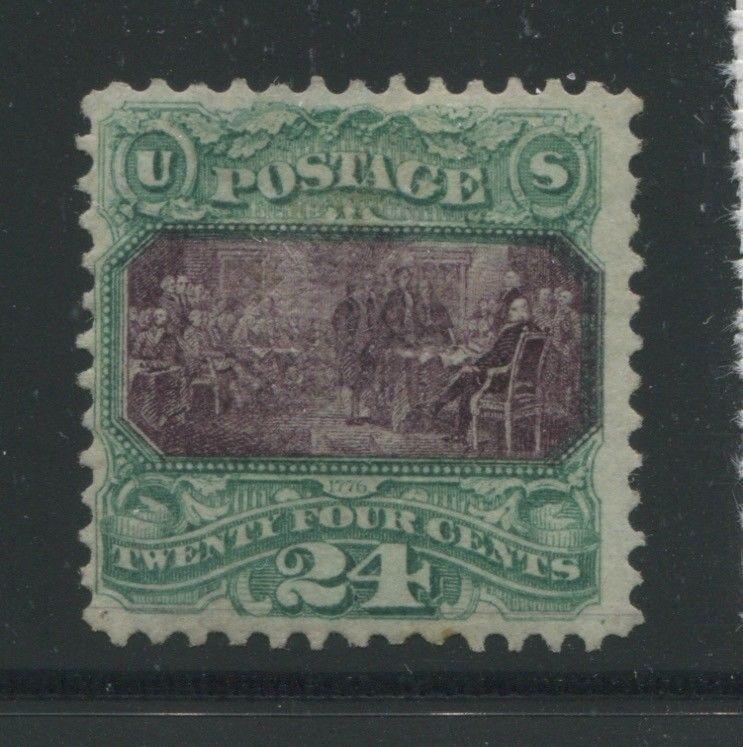 1874 US Stamp #120 24c Mint Regummed Hinged Catalogue Value $1700 Certified