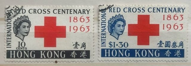 Hong Kong Red Cross Centenary 1963 SG216/17 Fine Used Condition