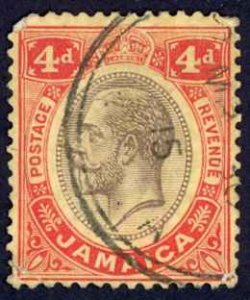 Jamaica Sc# 66 Used (a) 1913 4p King George V