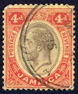 Jamaica Sc# 66 Used (a) 1913 4p King George V