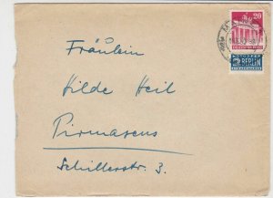 German 1950 Mainz 1 Cancel Obligatory Tax Aid for Berlin Stamps Cover Ref 26778