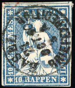 Switzerland Stamps # 16 Used 4 Margins Scott Value $80.00