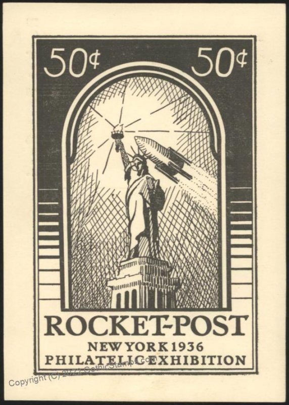 USA Canada 1936 New York Philatelic Exhibition Flight Rocket Mail Cover G109347