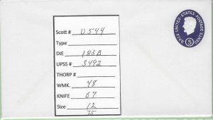 Scott# U544  UPSS#3492  1   Envelope