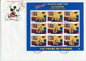 MALDIVES  1996 DISNEY PLUTO & THE FLYPAPER SHEET  ON FIRST DAY COVER 