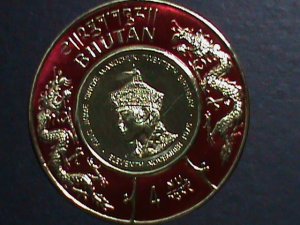 ​BHUTAN 1966 SC# 83E KING JIGME WANG CHUK GOLD FOIL 3D MNH VERY FINE-LAST ONE