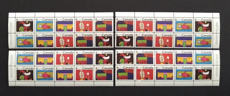 Canada 528a Plate Blocks Matched Set VF MNH 