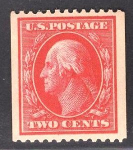 US Stamp #386 Two Cent Carmine Washington Coil MINT NH SCV $260.00
