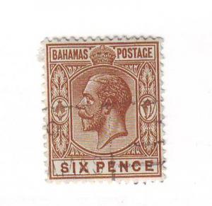 Bahamas 79 1922 6 d bister brown G V stamp used