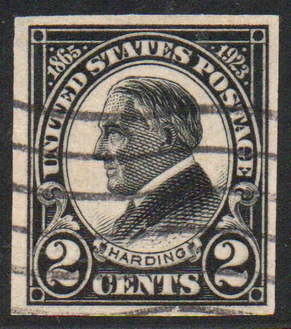 USA #611 VF, wavy line cancel, fresh color!