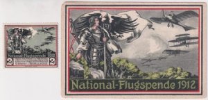 Germany 1912 National Flight Donation Post Card & Matching Vignette