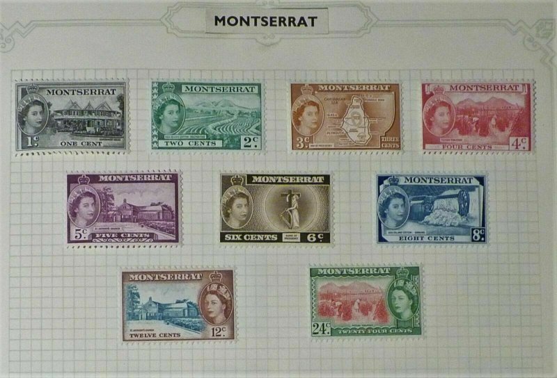  Montserrat - Part 1953 QE II Definitive Set up to 24c - Mint