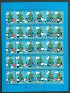 Greenland. 1991 Christmas Seal  Mnh Sheet.1 Side Perf. Tree,Bear,Animals.Dancing