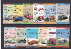 SA19h St Vincent 1980's History of Cars mint pairs