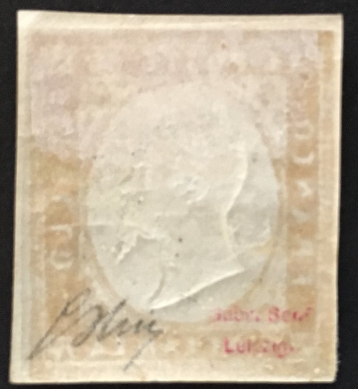 SARDEGNA - 1858 - Sassone n. 17c ocra arancio scuro cv 2650$ MH* signed firmato