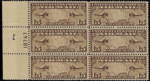 C8 Mint,OG,NH... Plate Block of 6... SCV $45.00