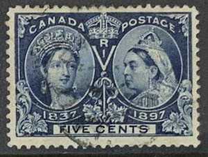 CANADA 1897 JUBILEE 5 Cents FINE USED..MINOR WRINKLES