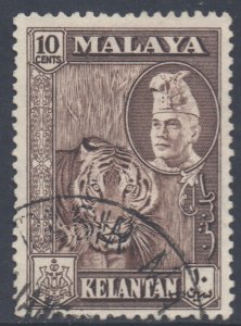 Malaya Kelantan Scott 77 - SG88, 1957 Sultan 10c Brown used