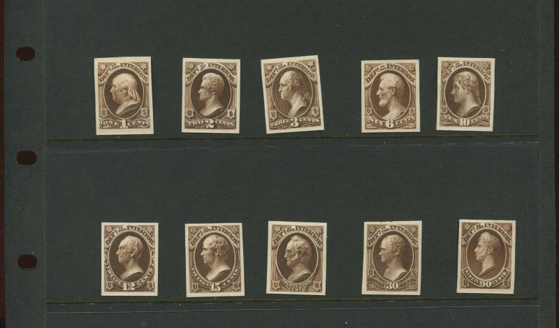 O15TC4-O24TC4 Interior Dept Official Atlanta Trial Brown Set of 10 Proofs