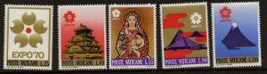 Vatican 479-83 MNH Expo 70, Architecture, Mt Fuji