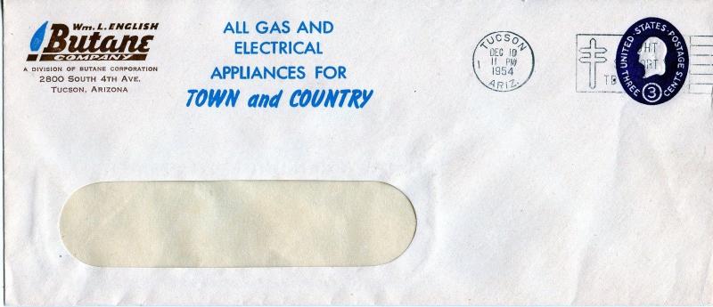 US Scott U534 Stamped Envelope w/Multi-Color Ad for Wm. L. English Butane Co