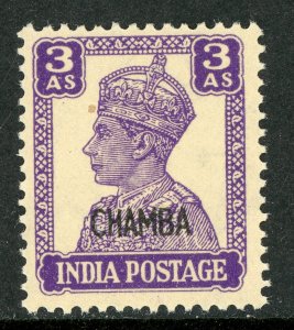 India 1943 KGV Chamba Convention States 3a Scott # 95 MNH V55