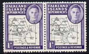 Falkland Islands Dependencies 1946-49 KG6 Thick Maps 1d h...