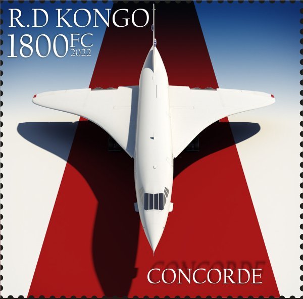 Stamps. Aviation, Plane, Concorde 2 stamps  perforated 2022 year Kongo NEW