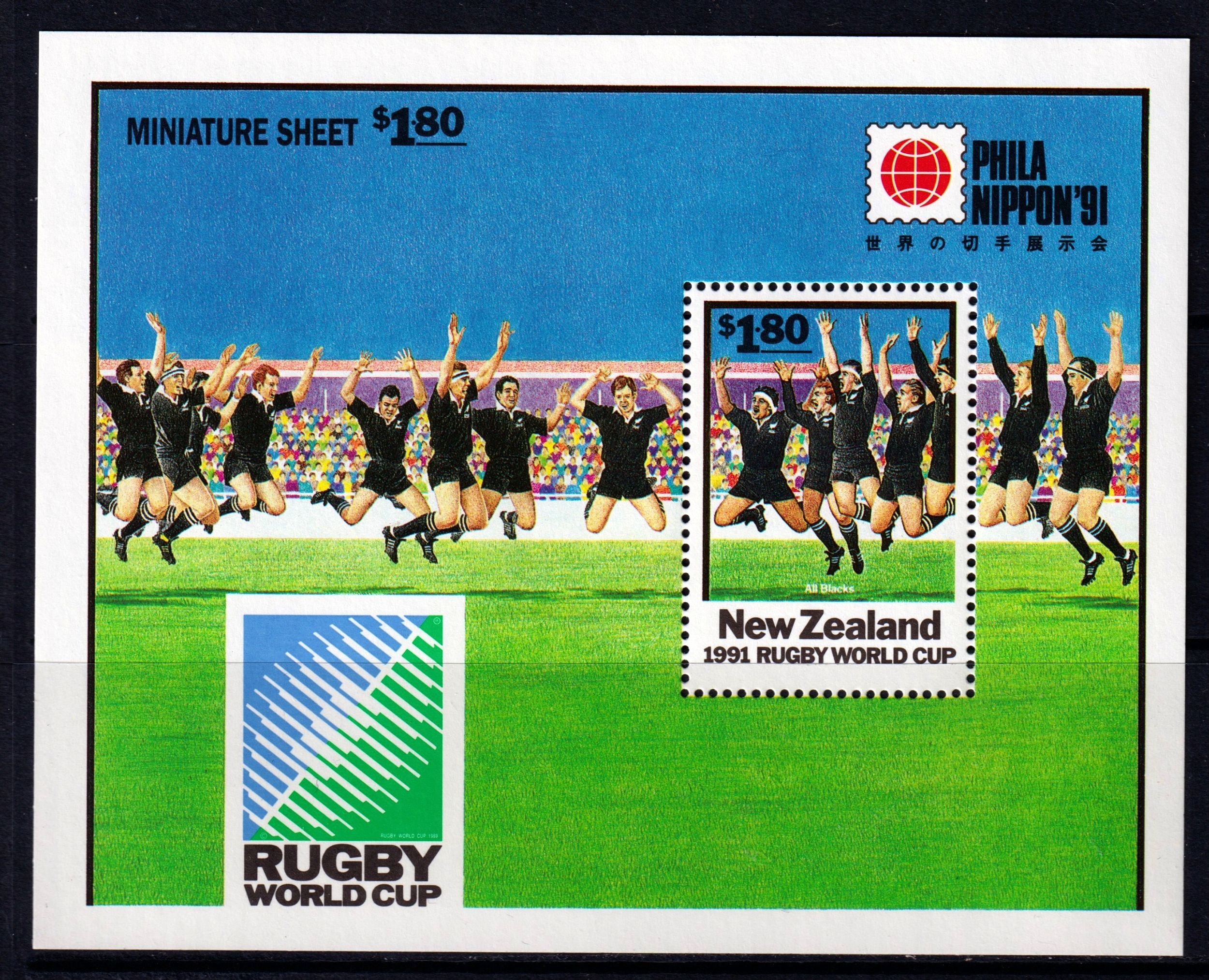 New Zealand 1991 Rugby World Cup Mint MNH Miniature Sheet SC 1057a