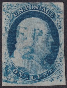 #9 Used, XF, Blue cancel, 93R1L (CV $100 - ID52993) - Joseph Luft