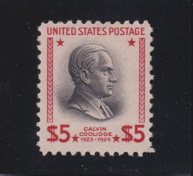 US 834 $5 Coolidge Mint VF OG NH SCV $85 (002)