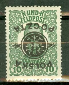 Poland 27a mint inverted overprint CV $80