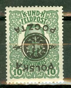 Poland 27a mint inverted overprint CV $80