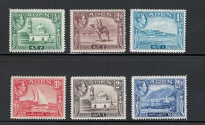 Aden 1939 King George VI & Scenes Scott # 16 - 21 MH (Short Set)