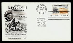 FIRST DAY COVER #1176 Range Conservation 4c FLEETWOOD U/A FDC 1961