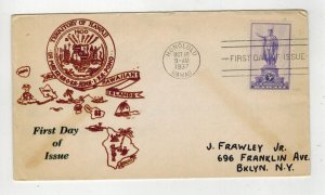 1937 FIRST DAY COVER HAWAII TERRITORY FDC 799-22 SCATCHARD RAISED PRINT