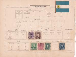 argentina stamps on album pages ref 13223